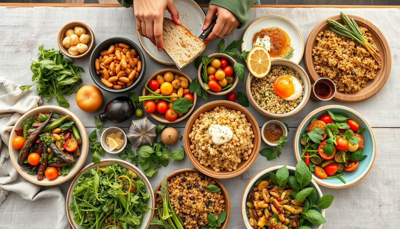 Ingredients prepared for a simple home dinner