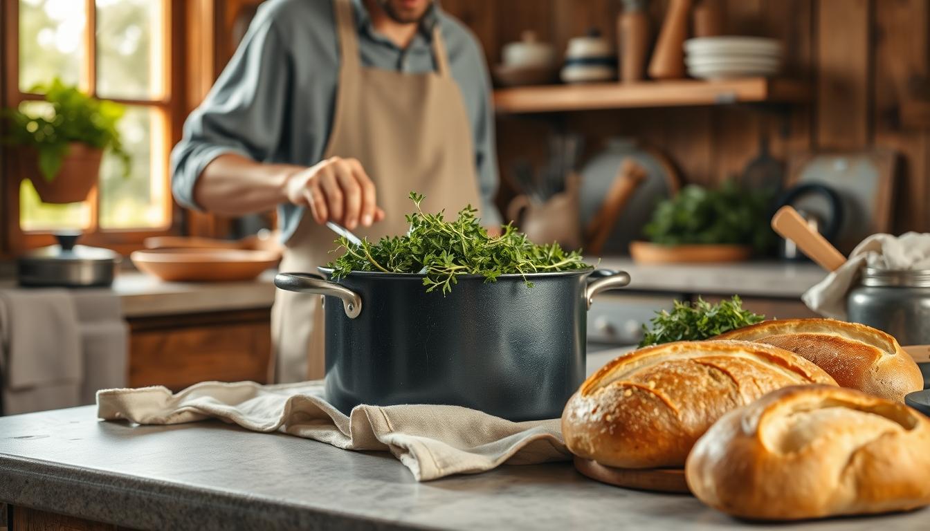 Balanced healthy meal prepared in a home kitchen